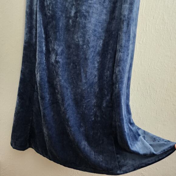 NEW Lulus Immensely Luxe Navy Blue Velour Backless Mermaid Dress - Picture 7 of 12